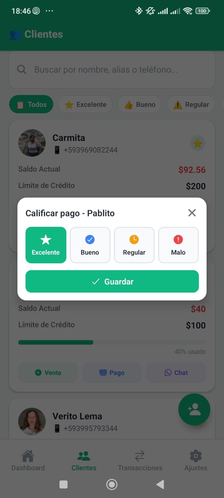 Calificación de Clientes